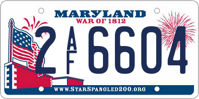 MD license plate 2AF6604