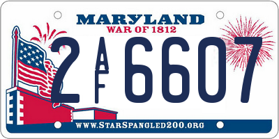 MD license plate 2AF6607