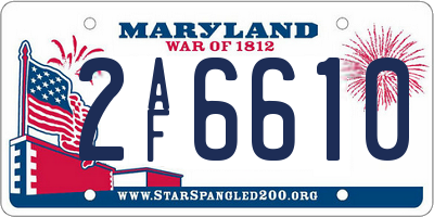 MD license plate 2AF6610