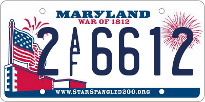 MD license plate 2AF6612