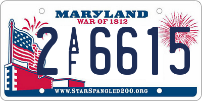 MD license plate 2AF6615