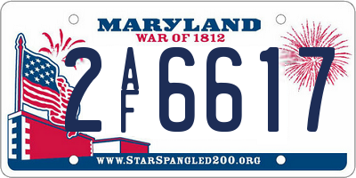 MD license plate 2AF6617