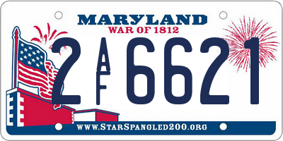 MD license plate 2AF6621