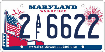 MD license plate 2AF6622