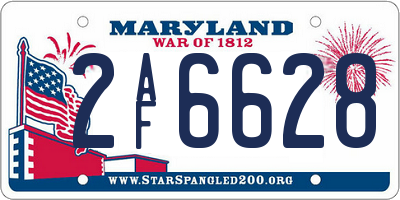 MD license plate 2AF6628