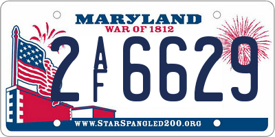 MD license plate 2AF6629