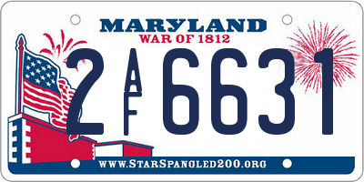 MD license plate 2AF6631