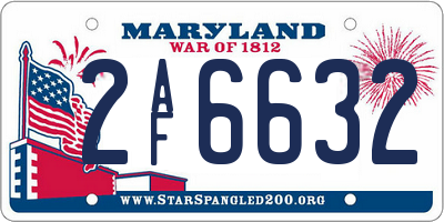 MD license plate 2AF6632