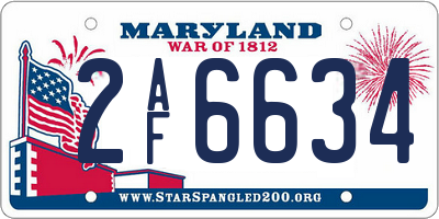 MD license plate 2AF6634