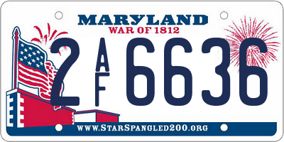 MD license plate 2AF6636
