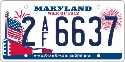 MD license plate 2AF6637