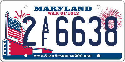 MD license plate 2AF6638