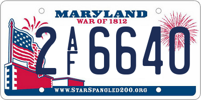 MD license plate 2AF6640