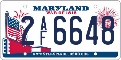 MD license plate 2AF6648