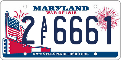 MD license plate 2AF6661