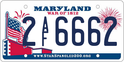 MD license plate 2AF6662