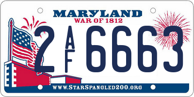 MD license plate 2AF6663