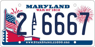 MD license plate 2AF6667