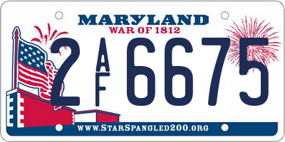 MD license plate 2AF6675