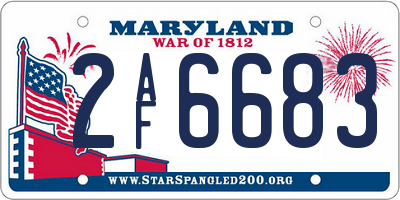 MD license plate 2AF6683