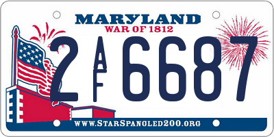MD license plate 2AF6687