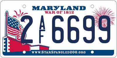 MD license plate 2AF6699
