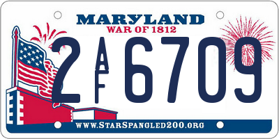 MD license plate 2AF6709