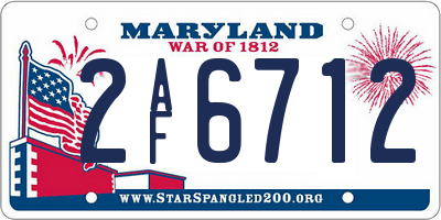 MD license plate 2AF6712