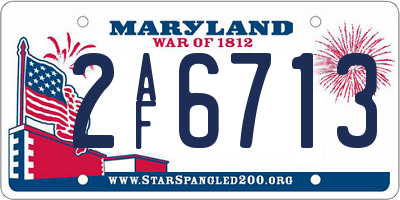 MD license plate 2AF6713