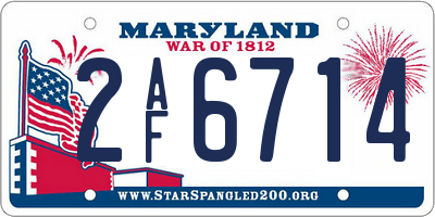 MD license plate 2AF6714