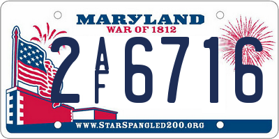 MD license plate 2AF6716
