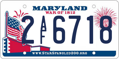 MD license plate 2AF6718