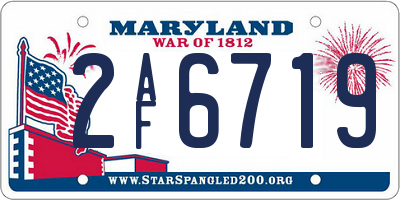 MD license plate 2AF6719