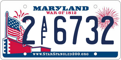 MD license plate 2AF6732