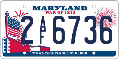 MD license plate 2AF6736