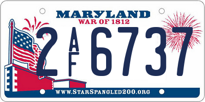 MD license plate 2AF6737