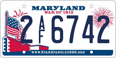MD license plate 2AF6742
