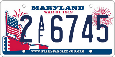 MD license plate 2AF6745