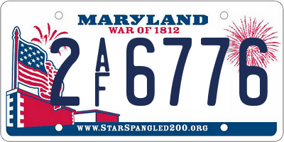 MD license plate 2AF6776