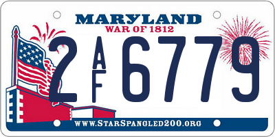 MD license plate 2AF6779