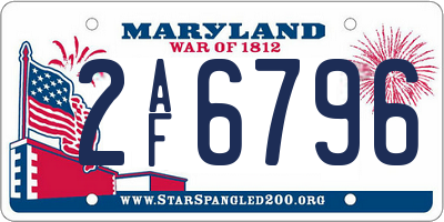 MD license plate 2AF6796