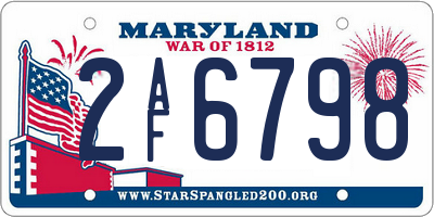 MD license plate 2AF6798