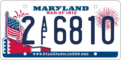 MD license plate 2AF6810