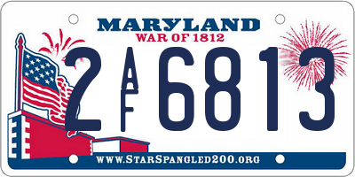 MD license plate 2AF6813