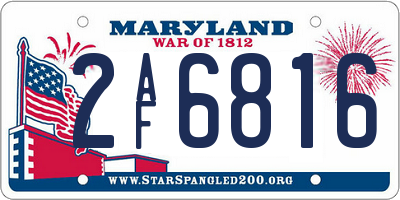 MD license plate 2AF6816