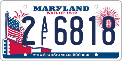 MD license plate 2AF6818