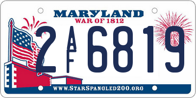 MD license plate 2AF6819