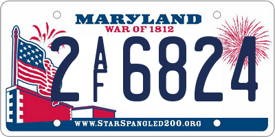 MD license plate 2AF6824
