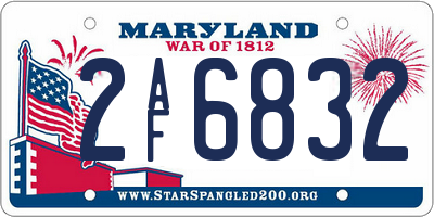 MD license plate 2AF6832