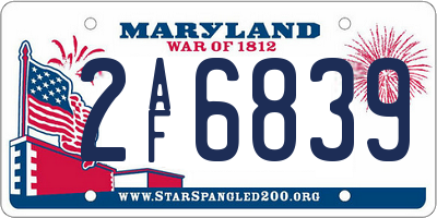 MD license plate 2AF6839